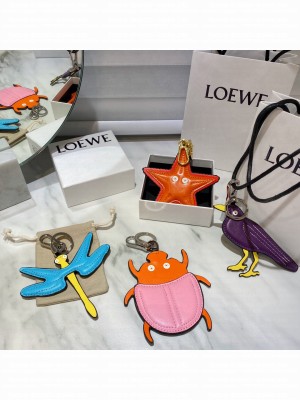 Loewe keychain starfish ,blue dragonfly,woodpecker,pink ladybug