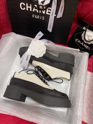 Chanel Women's Lace-Ups White Calfskin & Silk 2021 Collection