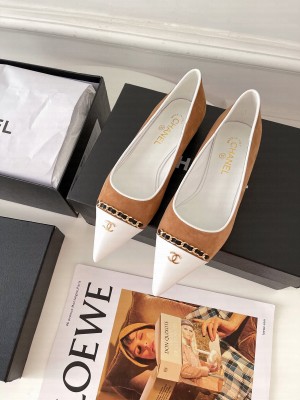Chanel Suede Chain Pointed Toe Ballerinas 2021 Collection 02