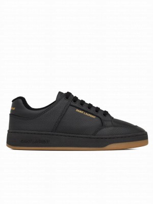 Saint Laurent Unisex Sl/61 Sneakers In Perforated Leather Black
