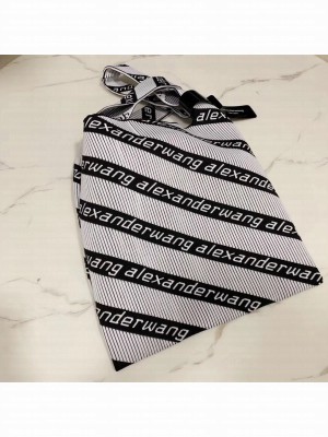 Alexander Wang Large Logo Knit Jacquard Shopper Tote Bag White