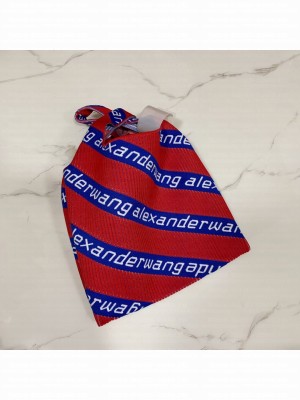 Alexander Wang Small Logo Knit Jacquard Shopper Tote Bag Fuchsia