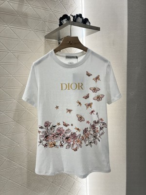 Christian Dior Dioriviera T-Shirt White Cotton Butterfly pattern