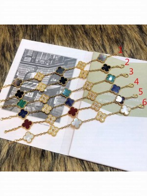 VanCleef&Arpels Lucky Crystal Five Clovers Bracelet  Collection