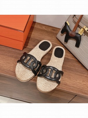 HERMES CHAINE D'ANCRE FAMOSA ESPADRILLES BLACK