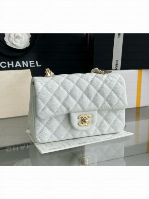 Chanel mini flap bag Grained Calfskin A1116 white