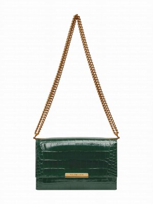 Balenciaga Triplet Small Bag Crocodile Embossed Green
