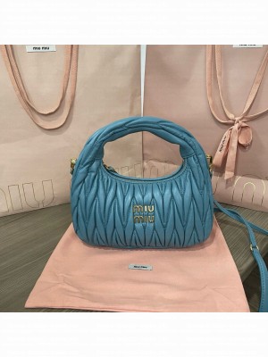Miu Miu Wander Matelasse Original Sheepskin Bag 5BC125 Blue