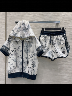 Dior Printed Jacket and Shorts Set White 2025
