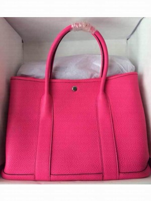 Hermes Leather Garden Party Medium Bag In Rosy