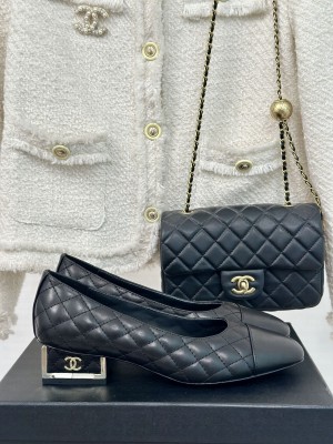 Chanel Women's Metal Heel Quilting Lambskin 2024 Black