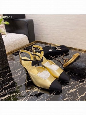 Chanel Bow Mary Jane Pumps Lambskin Leather Spring/Summer 2021 Collection, Gold/Black