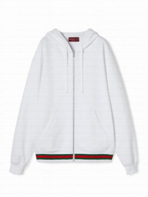 Gucci Women's Cotton Jersey Sweatshirt With Web White
