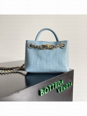 Bottega Veneta Mini Andiamo alligator leather 805232 blue