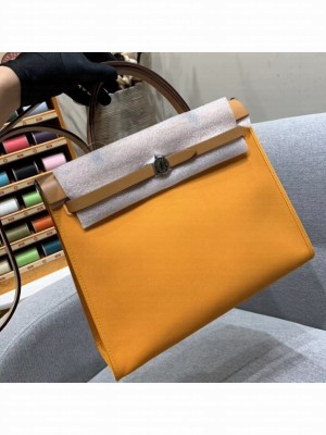 Hermes Herbag Zip 31 Bag in Original Quality Khaki/Turmeric Yellow
