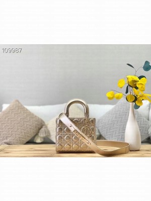 LADY DIOR MY ABCDIOR BAG gold Cannage Lambskin M0538O