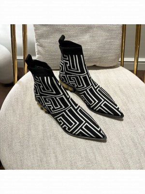 Balmain Women's Stretch Knit Coin Ankle Boots 2022 Collection 03