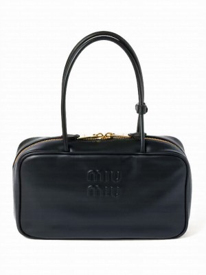 Miumiu Beau Leather Top-handle Bag 5BB172 Black