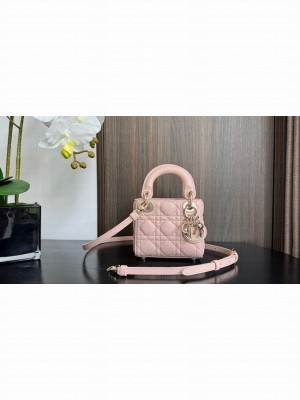 Lady Dior Micro Bag Powder Pink Cannage Lambskin S0856O