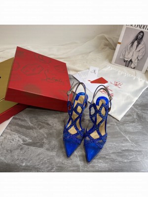 Christian Louboutin Crystal Mesh Pumps Blue 2021 Collection