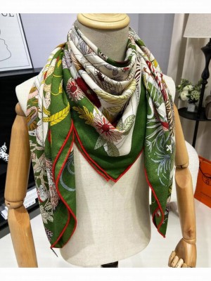 Hermes Women's Precious Paradise Scarf Green