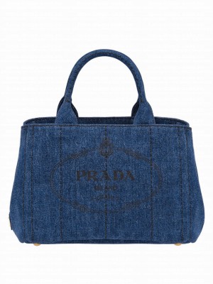 Prada Denim Tote 1BG439 Dark Blue