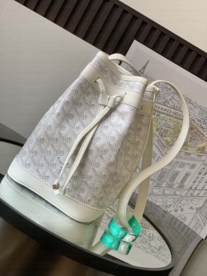 Goyard Petit Flot Bucket Bag White
