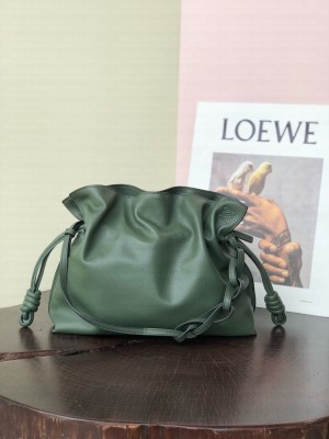 Loewe Flamenco Clutch In Nappa Calfskin Dark green