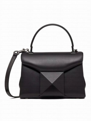 Valentino Mini One Stud Handbag In Nappa Black