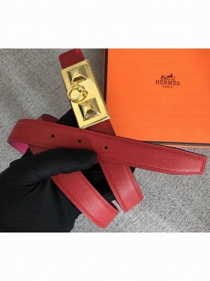 Hermes Width 2.5cm Collier De Chien Buckle Belt Red/Gold