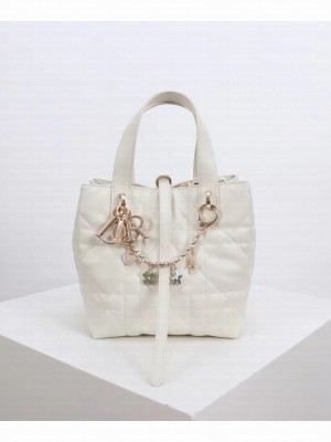 Christian Dior Small Dior Toujours Vertical Handbag White