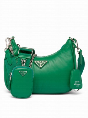 Prada Padded Nappa-leather Prada Re-Edition 2005 Shoulder Bag 1BH204 Green