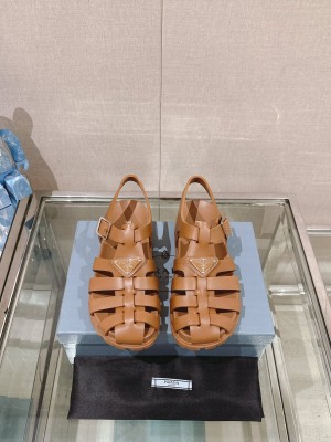 Prada Sporty fisherman cage sandals Brown