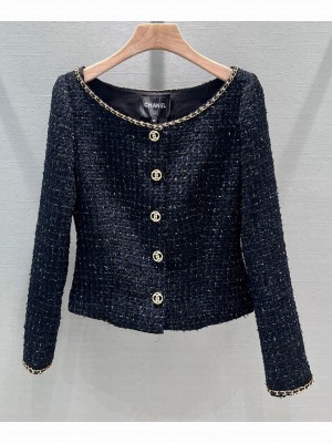 Chanel Women's Short Tweed Jacket Black