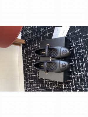 Chanel Lambskin Mary Janes Ballet Flats Black 2025 G46379 