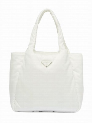 Prada Large Padded Re-Nylon Tote Bag 1BG449 Cream