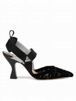 Fendi Women's Mid-Heel Slingbacks Black