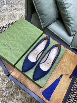 Gucci blue mini GG Supreme canvas 5.5cm Pumps 2021 Collection