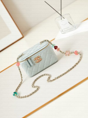 CHANEL MINI CLUTCH WITH CHAIN AP3231 light blue