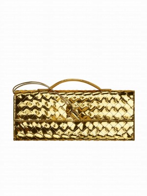 Bottega Veneta Long Clutch Andiamo With Handle Golden