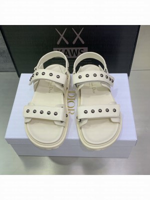Christian Dior DIORACT SANDAL Cream Calfskin and Rubber
