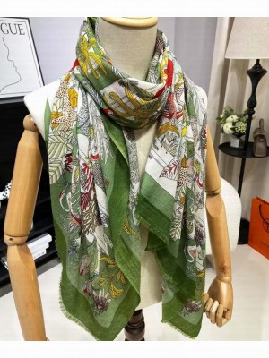 Hermes Women's Precious Paradise Scarf Green