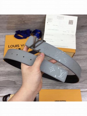 Louis Vuitton Grey 40MM Reversible Belt (Gun color buckle)