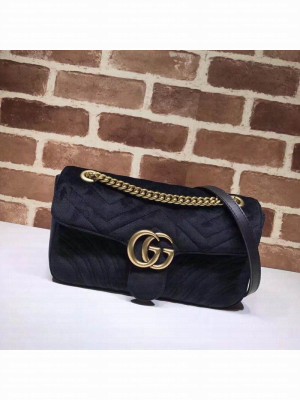 Gucci GG Marmont black velvet shoulder bag 443497