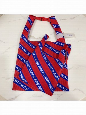 Alexander Wang Large Logo Knit Jacquard Shopper Tote Bag Fuchsia