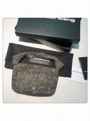 Alexander Wang Wangloc Knot Pouch Bag With Crystal Rhinestone Chain Mesh