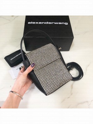 Alexander Wang Mini Shoulder Tote Bag With Crystal Rhinestone Chain Mesh Silver
