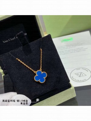 Van Cleef & Arpels VCA Vintage Alhambra Necklace Blue