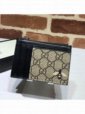 Gucci GG Canvas Leather Bee Card Case 597555 2019 Collection