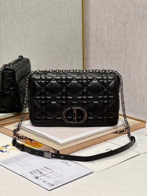 LARGE DIOR CARO BAG Supple Cannage Calfskin C3155 black